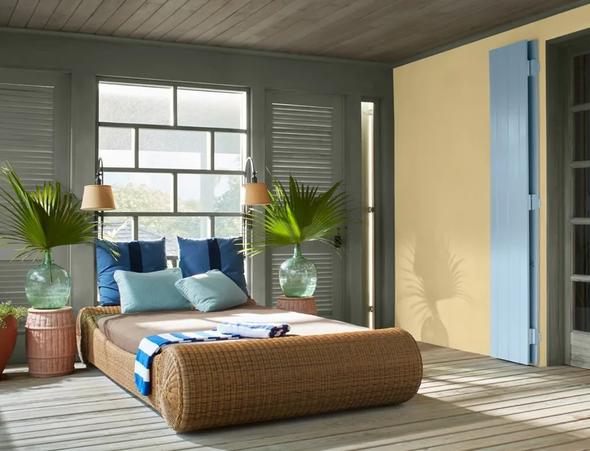 Chambre avec mur d'accent