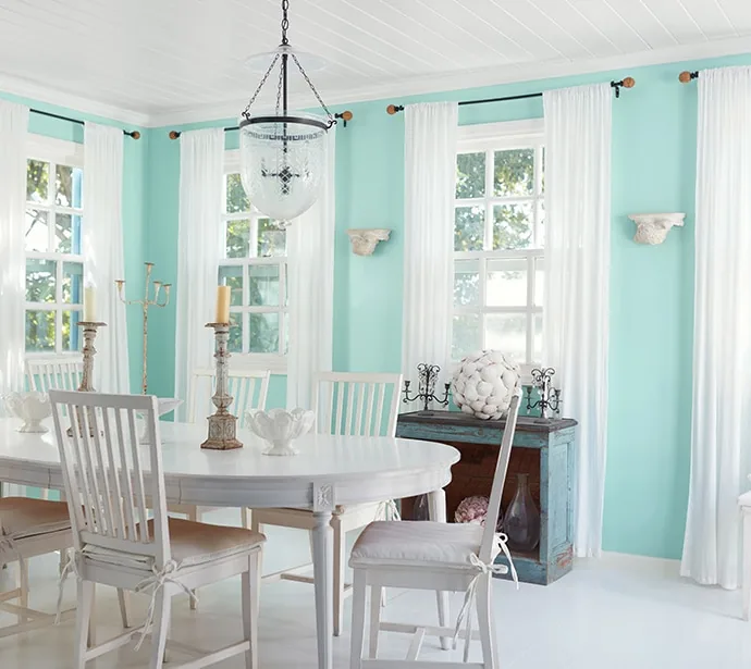 Salle à manger turquoise